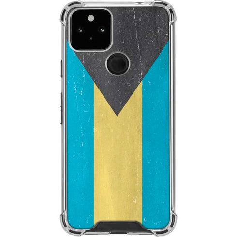 Bahamas Flag Distressed Google Pixel 5 Clear Case